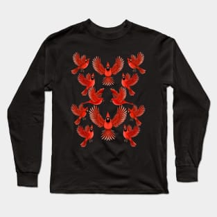 Red Cardinals cute birds Long Sleeve T-Shirt